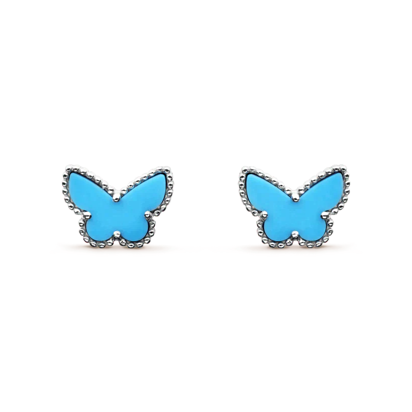 [Luxery]BUTTERFLY TURQUOISE EARRINGS SILVER