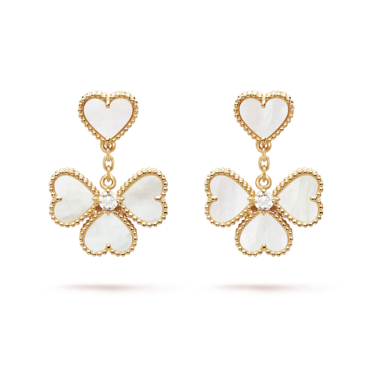 [Luxery]CLOVER SWEET WHITE MOP EARRINGS
