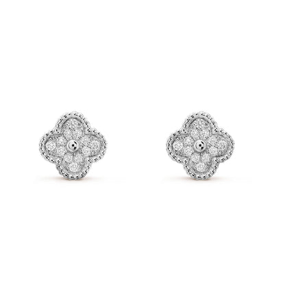 [Luxery]CLOVER MINI DIAMOND STUD EARRINGS