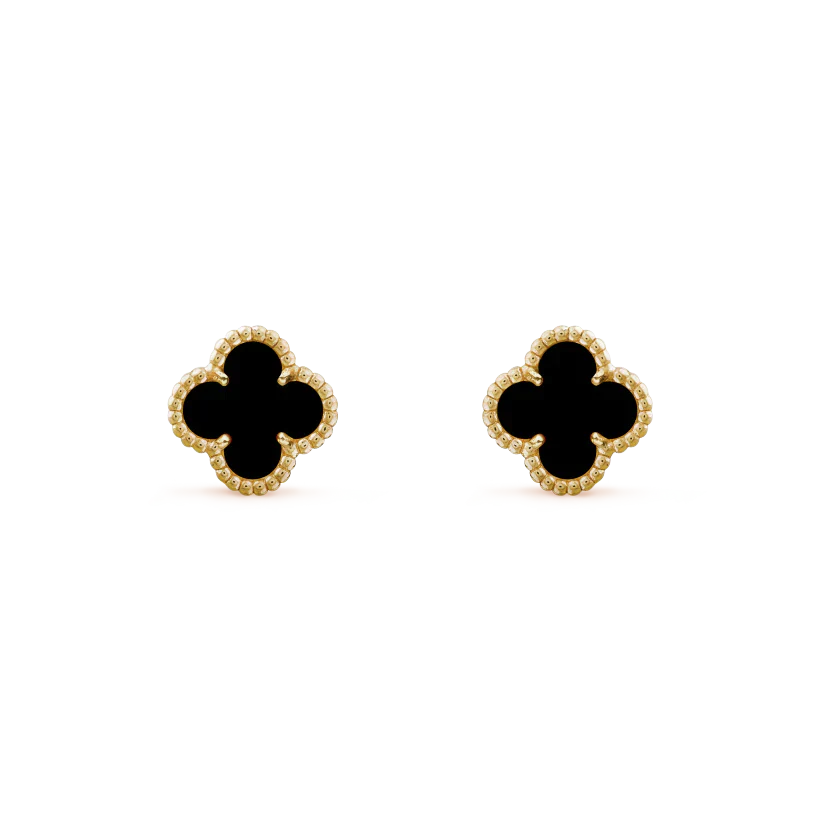 [Luxery]CLOVER MINI 9.5MM BLACK MOP EARRINGS