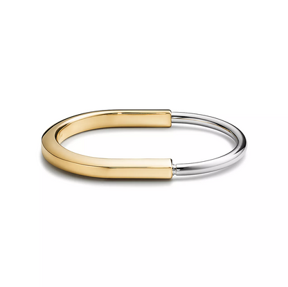 [⭐Luxery Jewels]LOCK BRACELET YELLOW AND WHITE GOLD