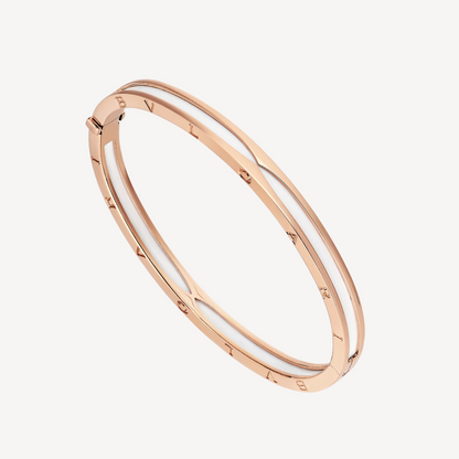 [⭐Luxus]ZERO 1 ROSÉGOLD MIT WEISSEM KERAMIKARMBAND