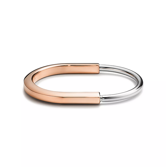 [⭐Luxery Jewels]LOCK BRACELET ROSE AND WHITE GOLD