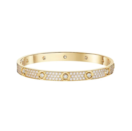[⭐Luxus] LOVE-ARMBAND 6,1 MM MIT DIAMANT-PAVÉ 10 GROSSE DIAMANTEN