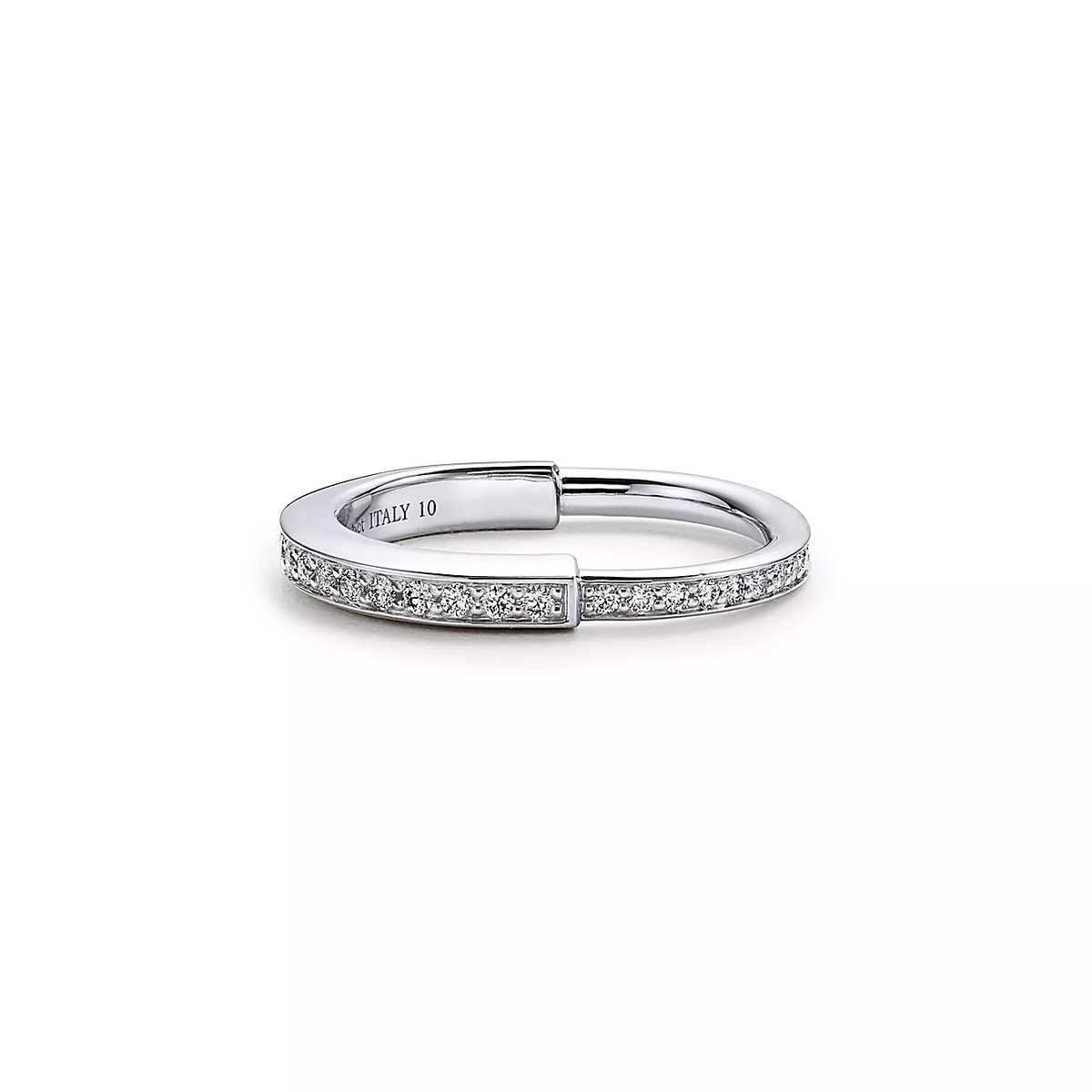 [⭐Luxery Jewels]LOCK RING SILVER DIAMOND PAVED