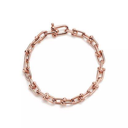 [⭐Luxery Jewels]ハードウェア スモール リンク 26 モチーフ ピンクゴールド ブレスレット