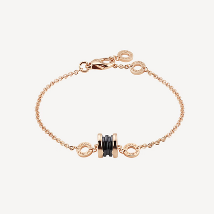 [⭐Luxery]ZERO 1 ARMBAND AUS SOFT PINK GOLD UND SCHWARZER KERAMIK