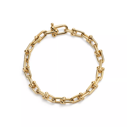 [⭐Luxery Jewels]HARDWEAR ARMBAND MIT 26 KLEINEN GLIEDERN, GOLD