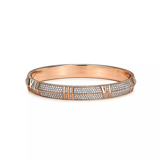[⭐Luxery Jewels]ATLAS X PINK GOLD DIAMOND PAVED BRACELET