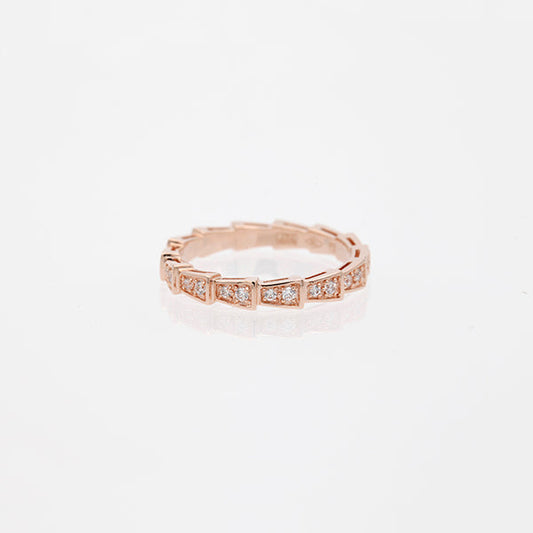 [⭐Luxus]SERPENTI RING ROSÉGOLD DIAMANT-PAVÉ 3MM