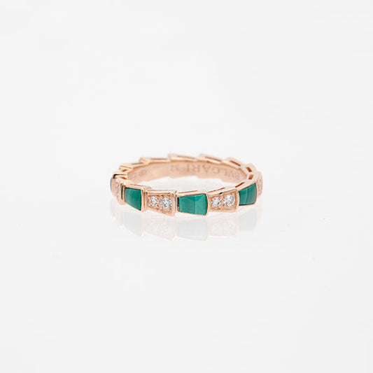 [⭐Luxus]SERPENTI RING ROSÉGOLD MALACHIT DIAMANT 3MM