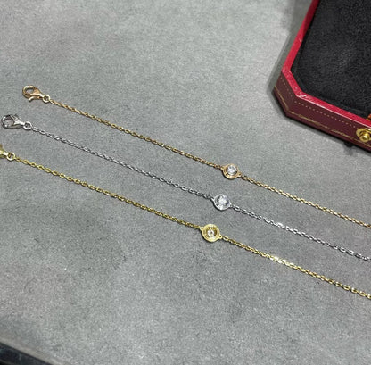 [⭐ラグジュアリー・ジュエルズ] ダイヤモンド・スターリングシルバー・アクアマリン・バブルブレスレット