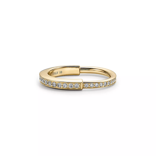 [⭐Luxery Jewels]LOCK RING GOLD DIAMOND PAVED