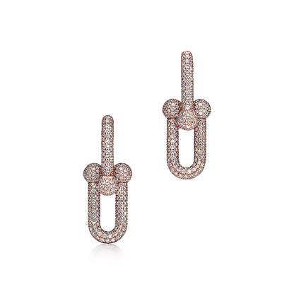 [⭐Luxery Jewels]ラージリンクピアス ピンクゴールド パヴェダイヤモンド