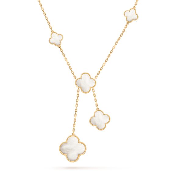 [Luxery]CLOVER MOTHER OF PEARL NECKLACE 6 MOTIF