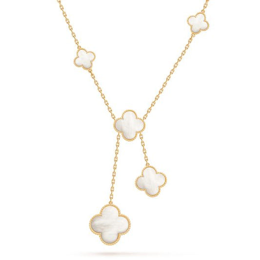 [Luxery]CLOVER MOTHER OF PEARL NECKLACE 6 MOTIF