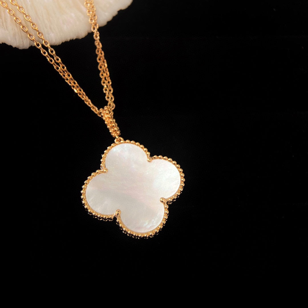 [Luxery]CLOVER 25MM MOP LARGE PENDANT NECKLACE