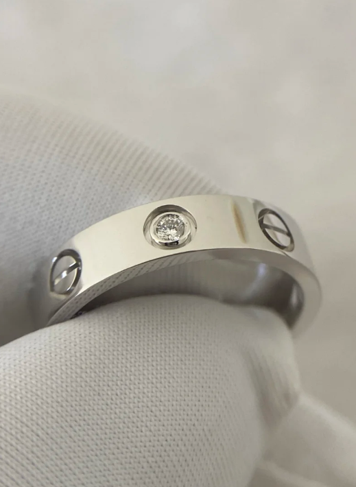 [Luxery]LOVE RING 4MM 1 DIAMOND SILVER