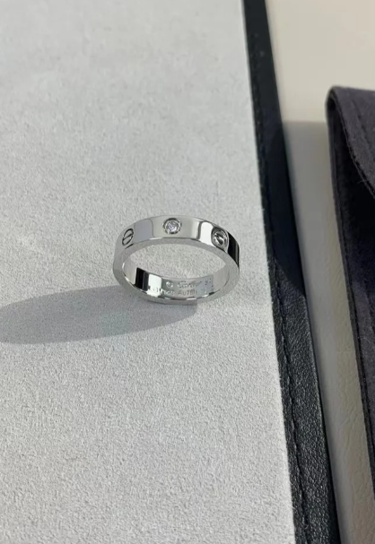 [Luxery]LOVE RING 4MM 1 DIAMOND SILVER