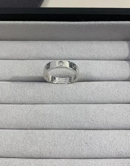 [Luxery]LOVE RING 4MM 1 DIAMOND SILVER