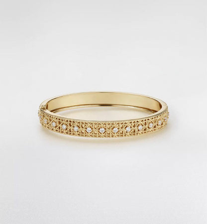 [?Luxery]2026 WOVEN-PATTERN BRACELET SET WITH FULL DIAMOND INLAY THREE-COLORS
