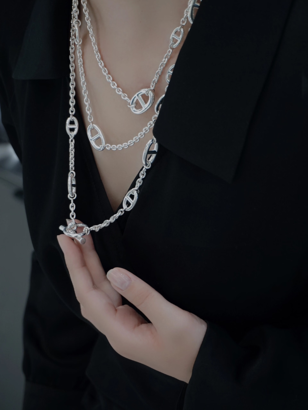 [Luxery]Classic Silver Sweater Chain