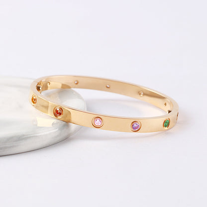 [Luxery]2026 NEW 6.1MM COLORED GEMSTONE BRACELET