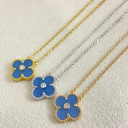 [⭐Luxery]CLOVER 15MM DIAMOND DENIM BLUE CHRISTMAS EDITION