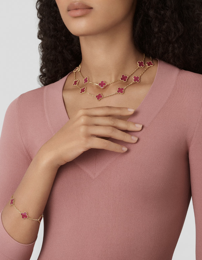 [⭐Luxery]CLOVER 20 MOTIFS  NEW BUBBLE PINK ENAMEL