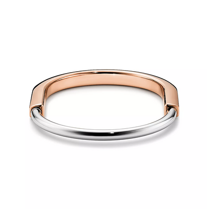 [⭐Luxery Jewels]LOCK-ARMBAND IN ROSÉ- UND WEISSGOLD