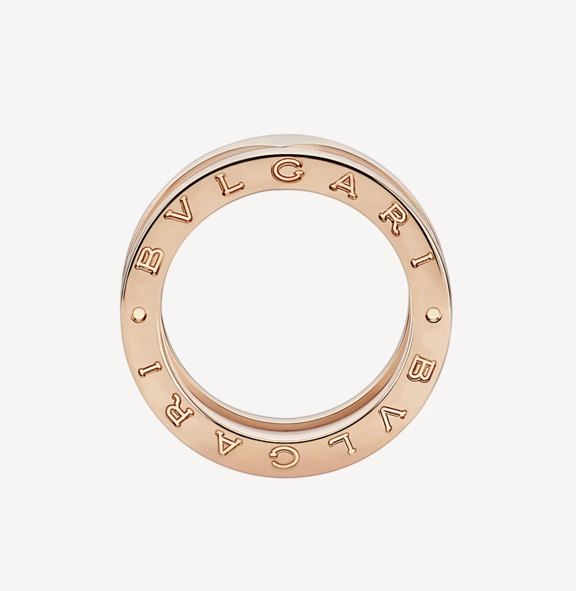 [⭐Luxery]ZERO 1 ツーバンド ループ ホワイトセラミック スパイラル ピンクゴールド リング