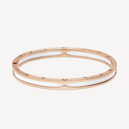 [⭐Luxus]ZERO 1 ROSÉGOLD MIT WEISSEM KERAMIKARMBAND