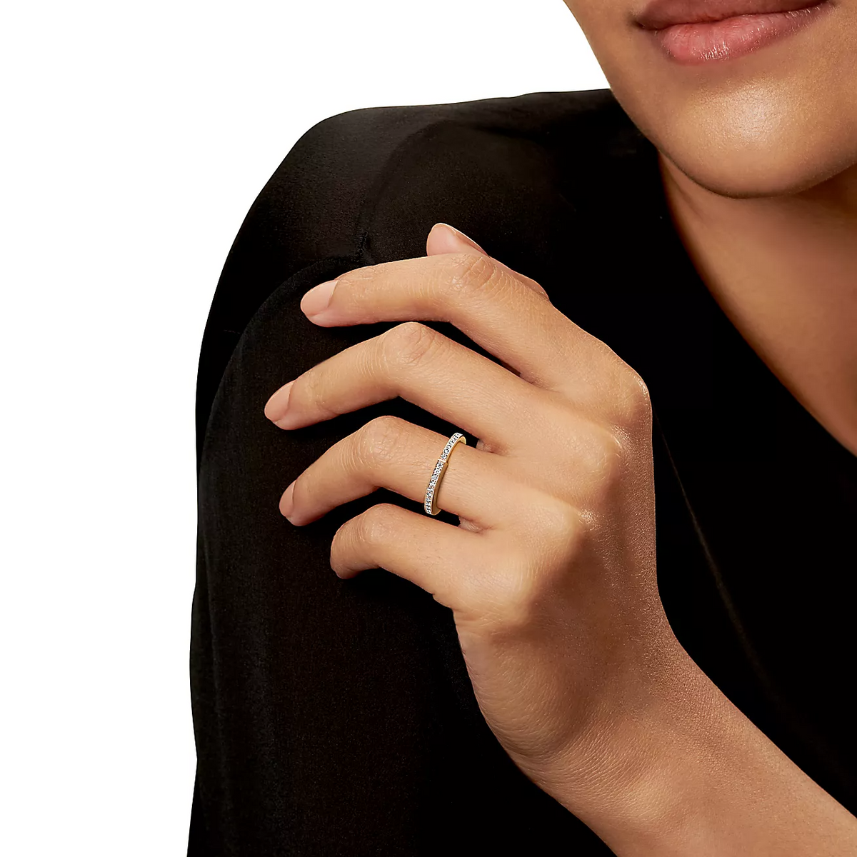 [⭐Luxery Jewels]LOCK RING GOLD DIAMOND PAVED