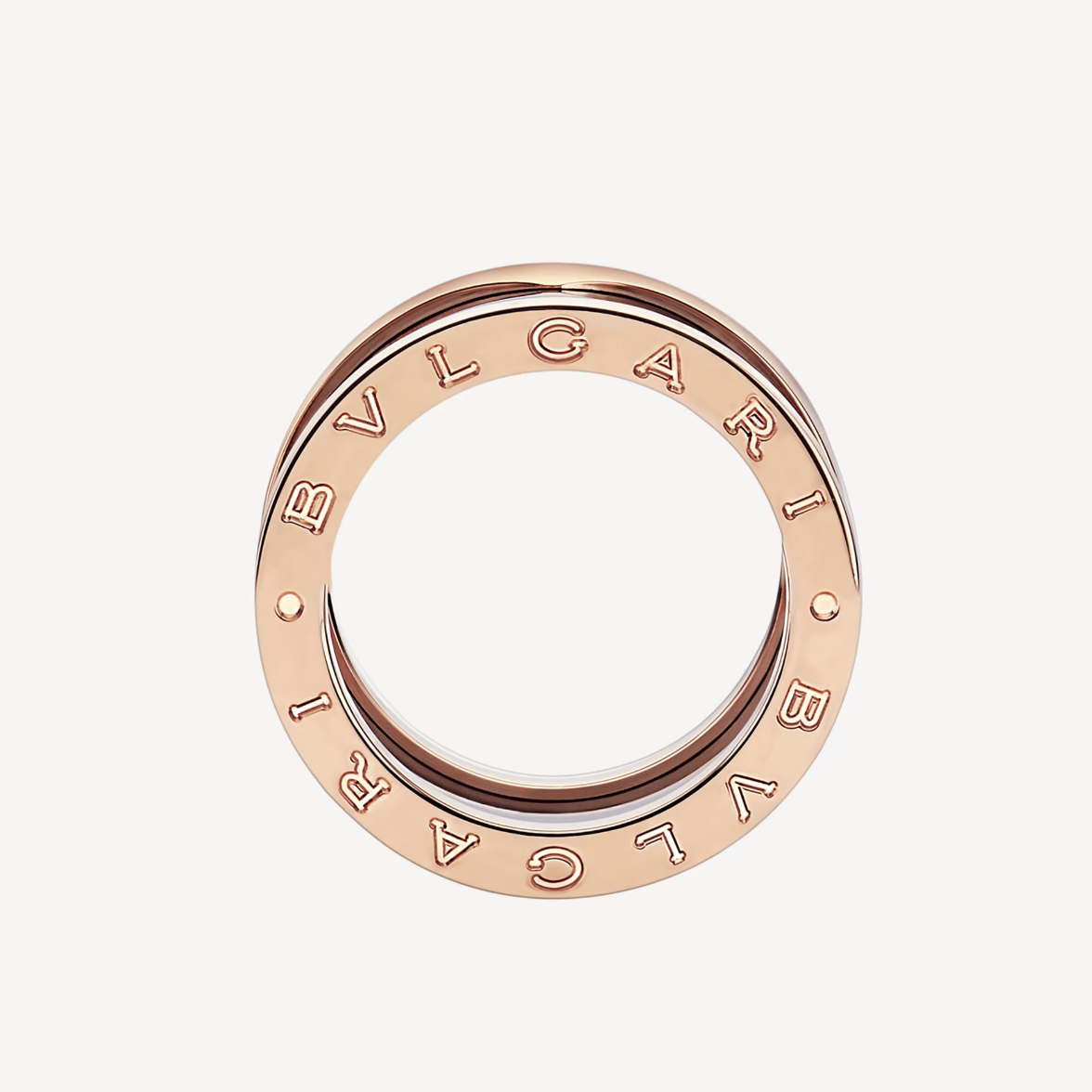 [⭐Luxery]ZERO 1 VIER-REIHIGER RING MIT SCHWARZER KERAMIKSPIRALE UND ROSÉGOLD