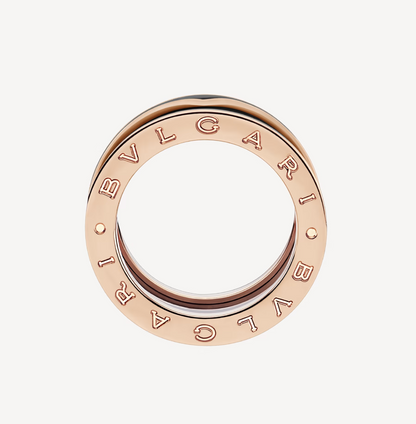 [⭐Luxery]ZERO 1 ZWEIBAND MIT MATTSCHWARZER KERAMIK ROSÉGOLD RING