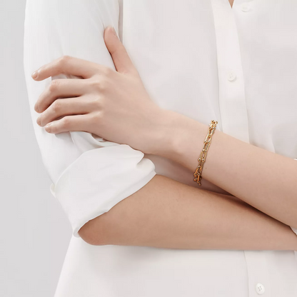 [⭐Luxery Jewels]ハードウェア ミディアムリンク 20モチーフ ゴールドブレスレット