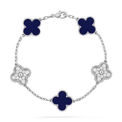 [Luxery]CLOVER 5 MOTIF LAPIS LAZULI BRACELET COLLECTION