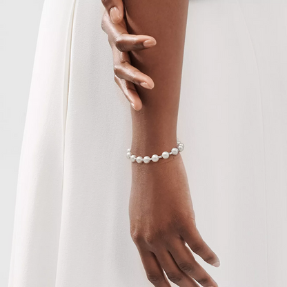 [⭐Luxery Jewels]PERLENARMBAND 7-8MM SILBER