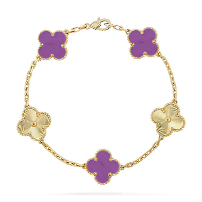 [Luxery] CLOVER 5 MOTIF VIOLET BRACELET COLLECTION