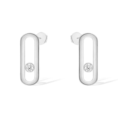 [Luxery]MOVE UNO SMALL 1 DIAMOND EARRINGS