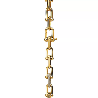 [⭐Luxery Jewels]HARDWEAR ARMBAND MIT GROSSEN GLIEDERN, GOLD UND DIAMANTEN