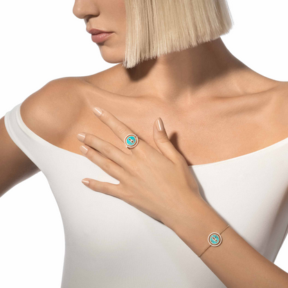[⭐Luxery]Demo MOVE TÜRKIS PINKGOLD DIAMANTARMBAND