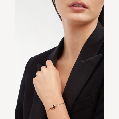 [⭐Luxery]ZERO 1 ARMBAND AUS SOFT PINK GOLD UND SCHWARZER KERAMIK