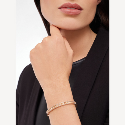 [⭐Luxus]ZERO 1 SPIRAL-ARMBAND MIT DIAMANTBESATZ IN ROSÉGOLD
