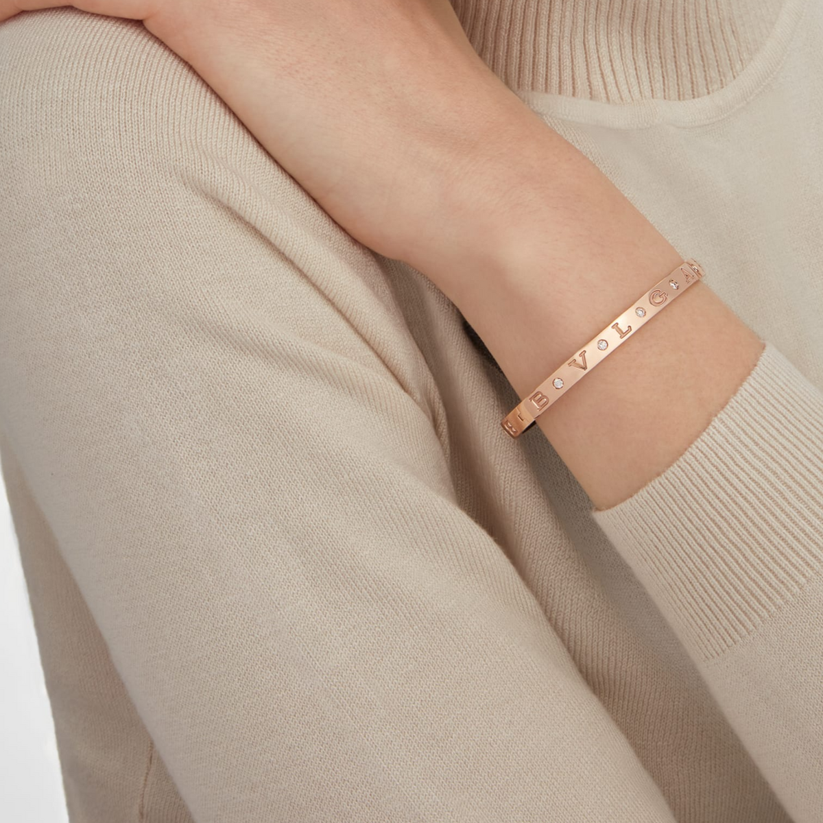 [⭐Luxery]ZERO 1 PINK GOLD 12 DIAMONDS BRACELET