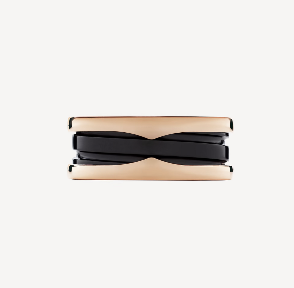 [⭐Luxery]ZERO 1 ZWEIREIHIGE RINGE UND RING AUS SCHWARZER KERAMIK MIT ROSÉGOLD