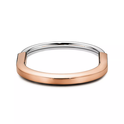 [⭐Luxery Jewels]LOCK-ARMBAND IN ROSÉ- UND WEISSGOLD