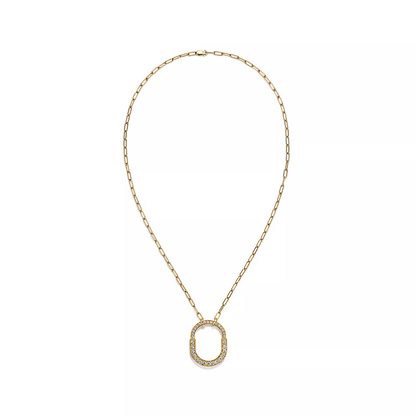 [⭐Luxery Jewels]LOCK NECKLACE MEDIUM PENDANT GOLD PAVED DIAMONDS