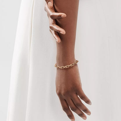 [⭐Luxery Jewels]ハードウェア スモール リンク 26 モチーフ ピンクゴールド ブレスレット
