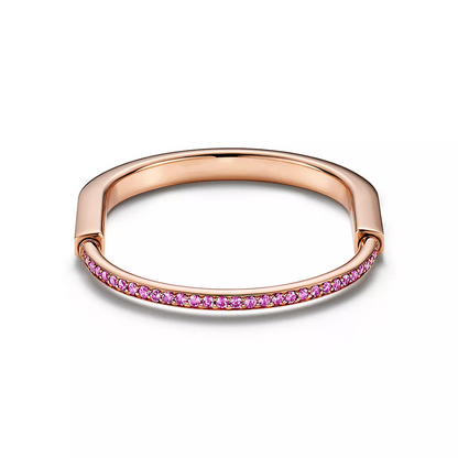[⭐Luxery Jewels]LOCK BRACELET ROSE DIAMOND PINK GOLD